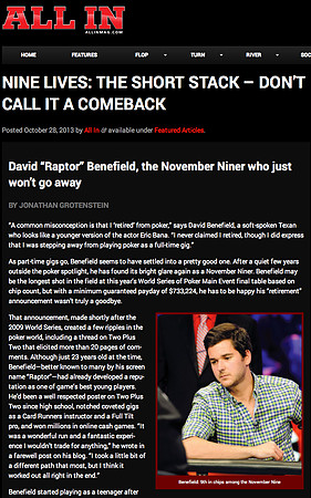 David Benefield - All in Magazine