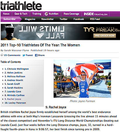 Rachel Joyce, Triathlete Magazine