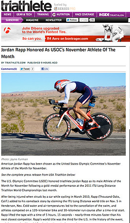 Jordan Rapp, Triathlete Magazine