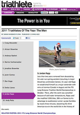 Jordan Rapp, Triathlete Magazine