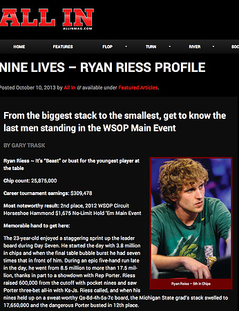 Ryan Riess - All In Magazine